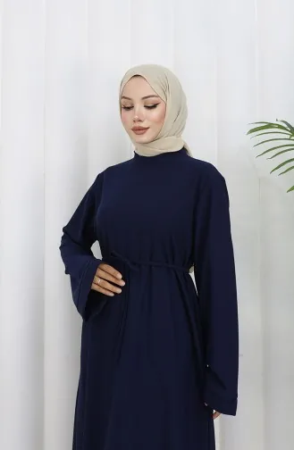 Kleid Mit Schnürung Und Manschettenärmeln 2160-02 Marineblau 2160-02