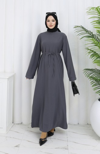 Robe à Lacets Et Revers 2160-05 Gris Foncé 2160-05