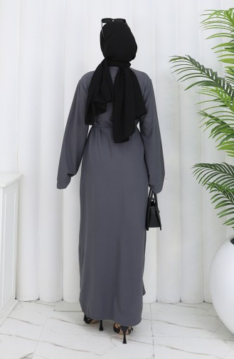 Robe à Lacets Et Revers 2160-05 Gris Foncé 2160-05