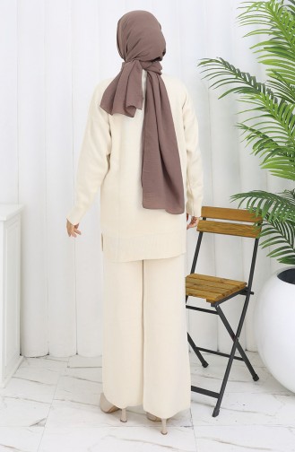 Strickmode Stein Bedruckte Tunika Hose Zweiteiler 1053-08 Beige 1053-08