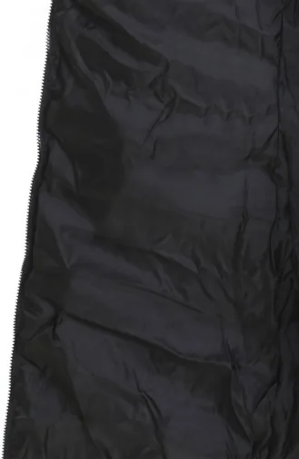 Gilet Matelassé à Capuche Et Fermeture éclair 0169B-01 Noir 0169B-01