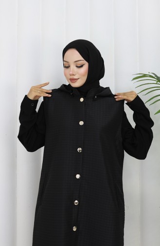 Quilted Fabric Buttoned Vest 0186-04 Black 0186-04