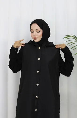 Gilet Boutonné En Tissu Matelassé 0186-03 Noir 0186-03