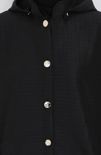 Gilet Boutonné En Tissu Matelassé 0186-03 Noir 0186-03