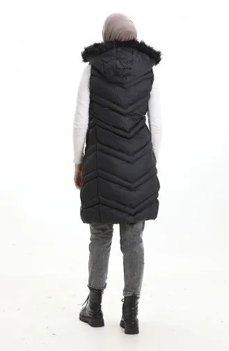 Gewatteerd Vest Met Capuchon En Rits 0205-01 Zwart 0205-01