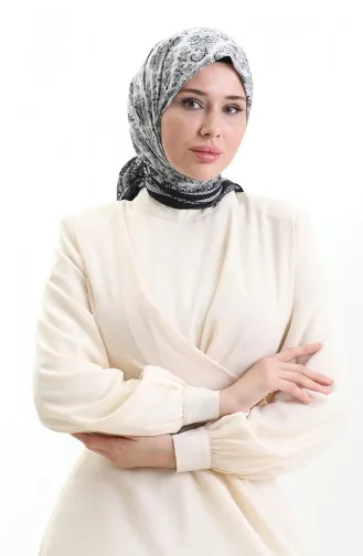 Karaca Gemusterter Cupra Schal 82014-03 Schwarz Grau 82014-03