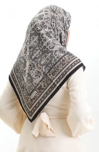 Karaca Gemusterter Cupra Schal 82014-06 Schwarz Creme 82014-06