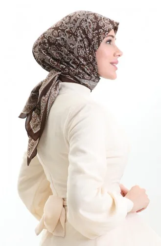 Karaca Gemusterter Cupra Schal 82014-07 Braun 82014-07