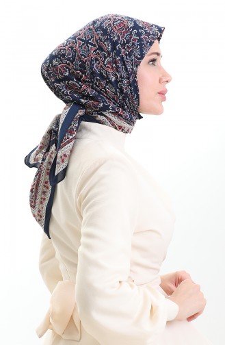 وشاح كاراكا كوبرا منقوش 82014-09 أزرق داكن أحمر 82014-09