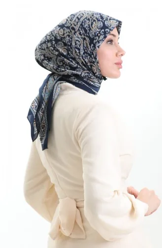 Karaca Gemusterter Cupra-Schal 82014-10 Marineblau 82014-10