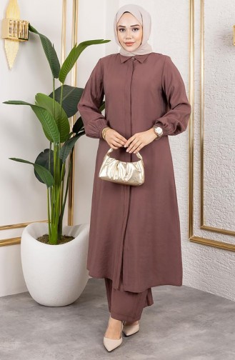 Long Tunic Modal Suit 0330-02 Brown 0330-02