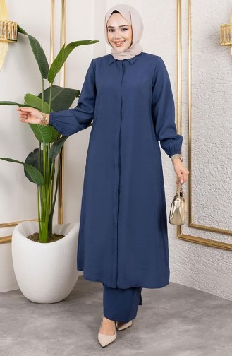 Lange Tuniek Modal Pak 0330-03 Marineblauw 0330-03