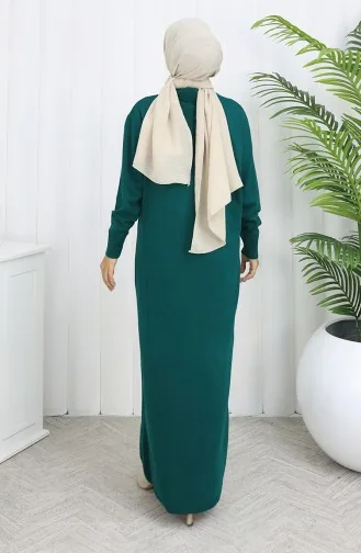 Knitwear Polo Collar Button Detailed Dress 0007-03 Petrol 0007-03