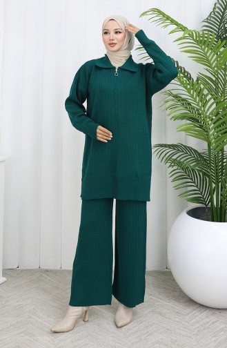 Strickmode Gestreifte Tunika Hose Zweiteiler 1073-05 Petrol 1073-05