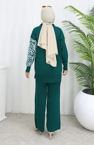 Breiwerk Garnish Geknoopte Tuniek Broek Tweedelig Pak 1078-01 Petrol 1078-01