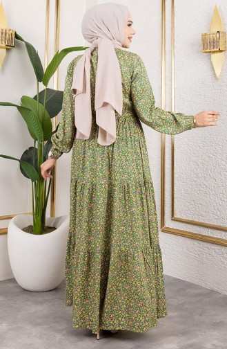 Robe à Motifs Floraux Efsun 7136-06 Vert 7136-06