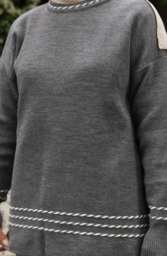 Ensemble Deux Pièces Pull Et Pantalon En Maille à Biais 0017-02 Anthracite 0017-02