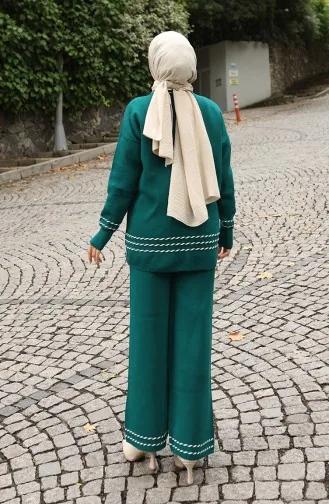 Knitwear Biased Sweater Trousers Two Piece Set 0017-03 Petrol 0017-03