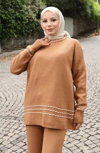 Strickpullover Hose Doppelanzug 0017-05 Milchkaffee 0017-05