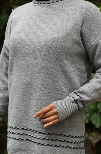Strickmode Bias Übergangspullover Hose Zweiteiler 0017-06 Grau 0017-06