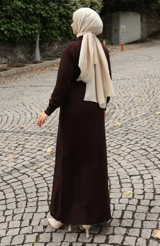 Gerippte Strickjacke 0030-02 Braun 0030-02