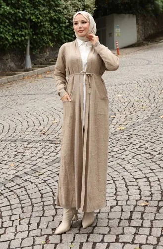 Gerippte Strickjacke 0030-05 Beige 0030-05