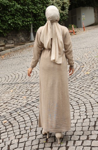 Cardigan Long Côtelé En Maille 0030-05 Beige 0030-05