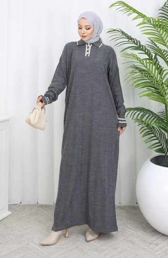Strickkleid Mit Polokragen Und Knöpfen 1135-03 Anthrazit 1135-03