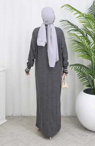 Strickkleid Mit Polokragen Und Knöpfen 1135-03 Anthrazit 1135-03