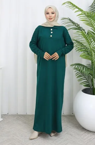 Knitwear Polo Collar Button Dress 1141-01 Petrol 1141-01