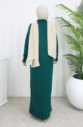 Knitwear Polo Collar Button Dress 1141-01 Petrol 1141-01