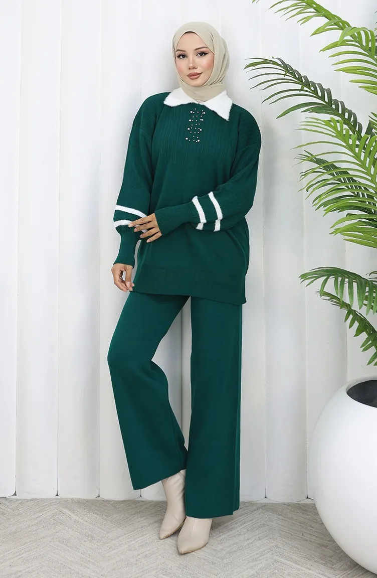 Strickmode Tunika Hose Zweiteiler 1002-03 Petrol 1002-03