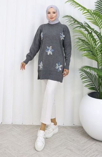 Triko Garnili Tunik 3010-06 Gri