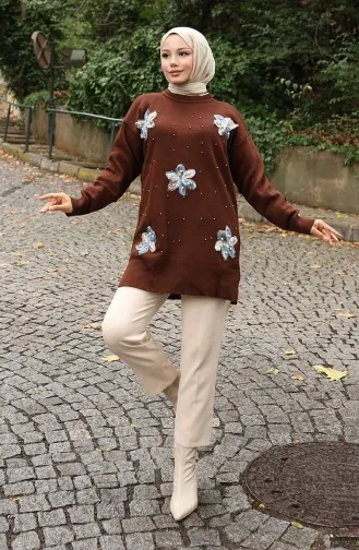 Strick Tunika Mit Garn 3010-11 Braun 3010-11