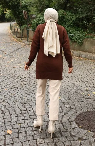 Strick Tunika Mit Garn 3010-11 Braun 3010-11