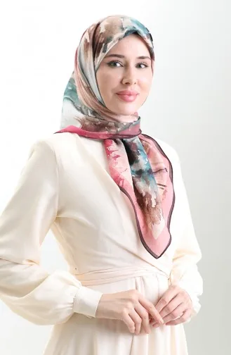 Karaca Patroon Sjaal Van Natuurlijke Vezels 82016-02 Damson Pink 82016-02