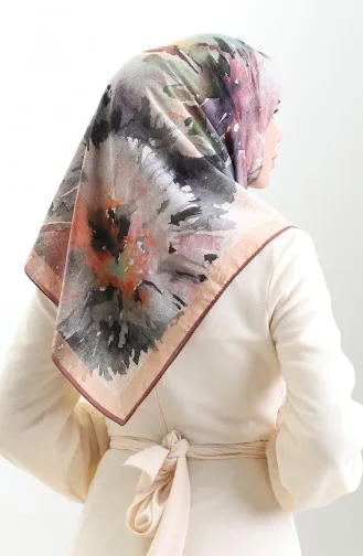 Écharpe En Fibres Naturelles à Motifs Karaca 82016-04 Caramel Orange 82016-04