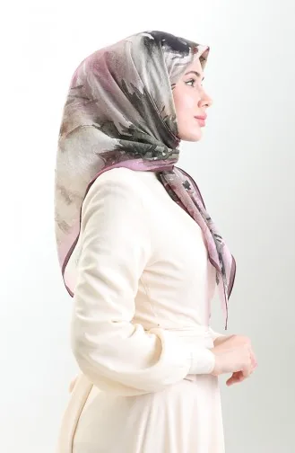 Karaca Patroon Sjaal Van Natuurlijke Vezels 82016-05 Bruin Roze 82016-05