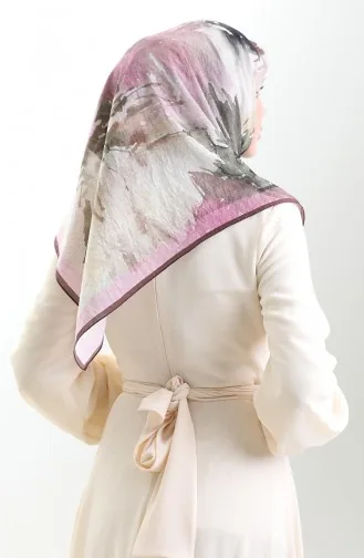 Karaca Patroon Sjaal Van Natuurlijke Vezels 82016-05 Bruin Roze 82016-05