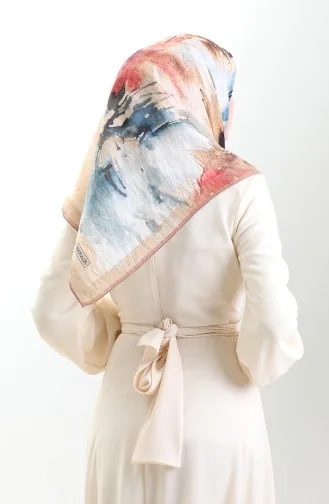 Écharpe En Fibres Naturelles à Motifs Karaca 82016-06 Café Au Lait Doré 82016-06