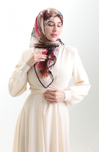وشاح كاراكا من الألياف الطبيعية المنقوشة 82016-07 أسود فوشيا 82016-07