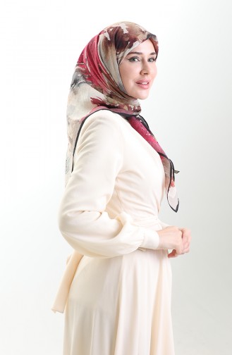 وشاح كاراكا من الألياف الطبيعية المنقوشة 82016-07 أسود فوشيا 82016-07