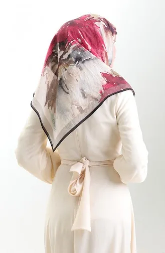 Écharpe En Fibres Naturelles à Motifs Karaca 82016-07 Noir Fuchsia 82016-07