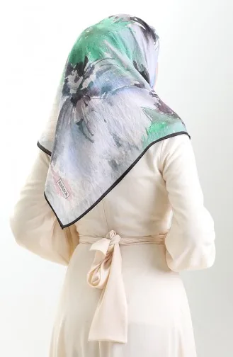 Karaca Desenli Doğal Elyaf Eşarp 82016-08 Siyah Gri