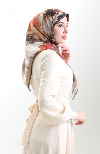 وشاح كاراجا من الألياف الطبيعية المنقوشة 82016-09 أخضر بني 82016-09