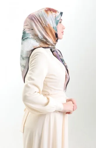 Karaca Desenli Doğal Elyaf Eşarp 82016-10 Mor Lila