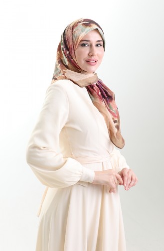 وشاح كاراجا من الألياف الطبيعية المنقوشة 82016-13 بني وأخضر 82016-13