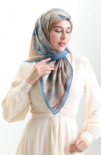 وشاح كاراكا من الألياف الطبيعية المنقوشة 82019-12 بني نيلي 82019-12