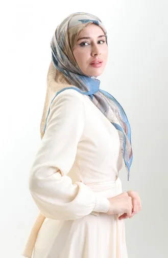 وشاح كاراكا من الألياف الطبيعية المنقوشة 82019-12 بني نيلي 82019-12