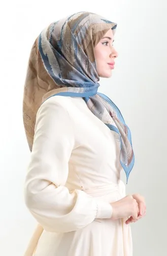 وشاح كاراكا من الألياف الطبيعية المنقوشة 82019-12 بني نيلي 82019-12